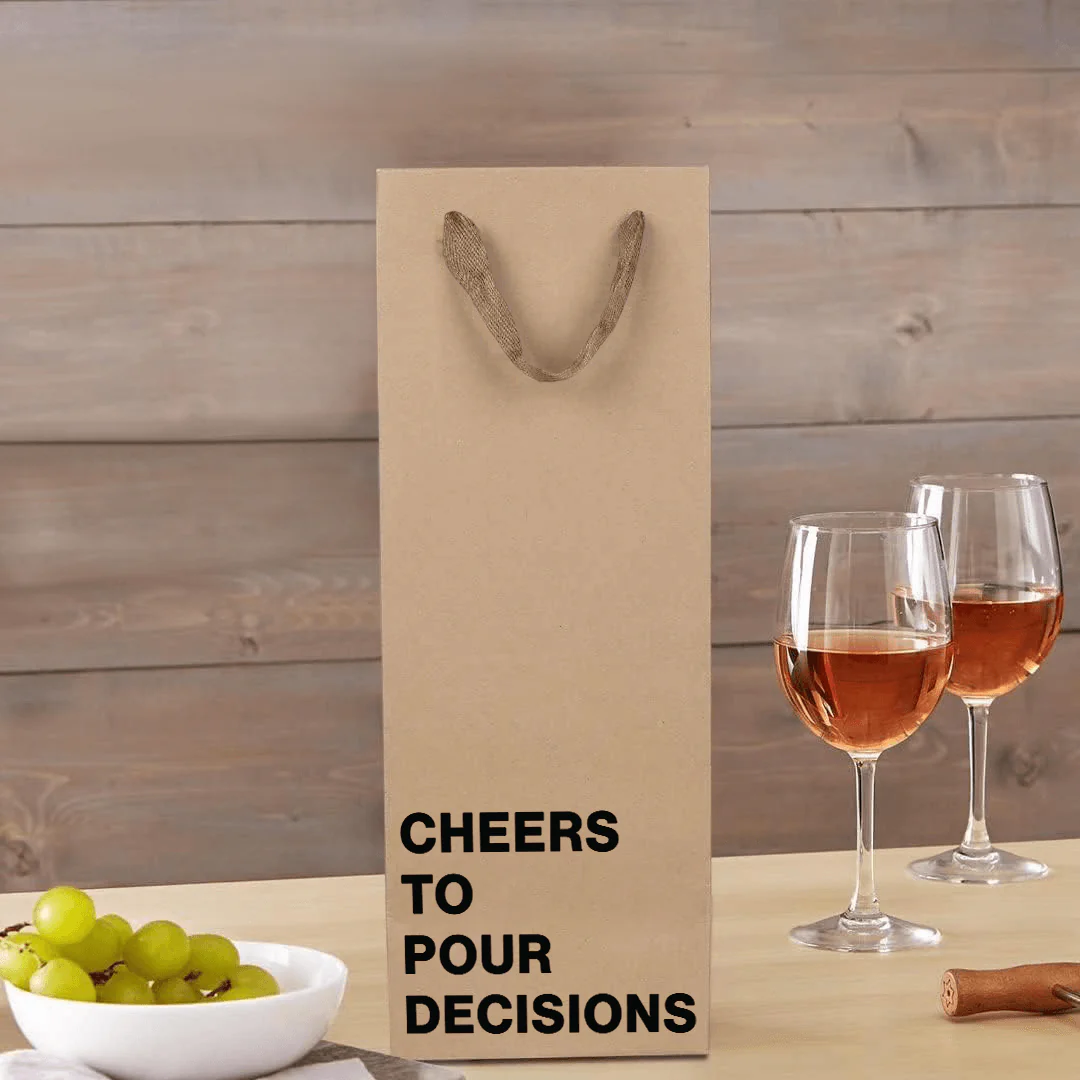 "Corks are for quitters" Wine Gift Bag - Image 5