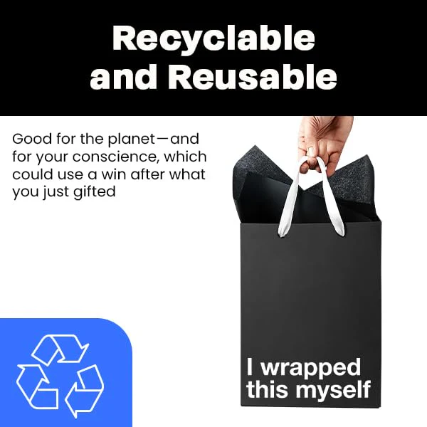 Black Funny Gift Bag Set #2 - Image 2