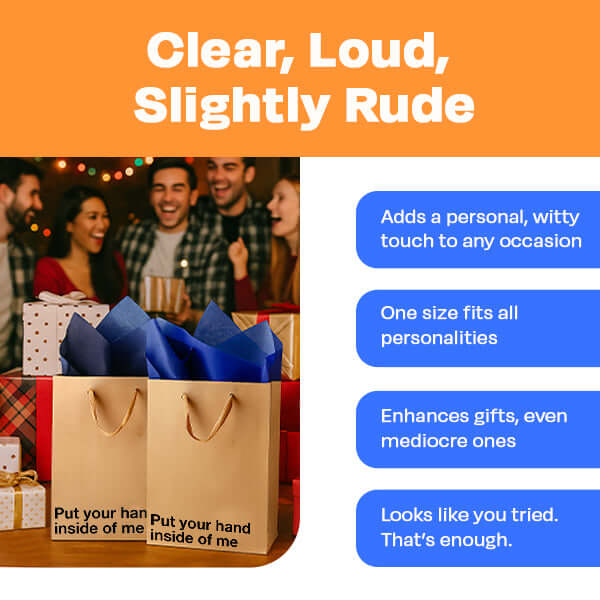"Put your hand inside of me" Funny Profanity Gift Bag - Image 4